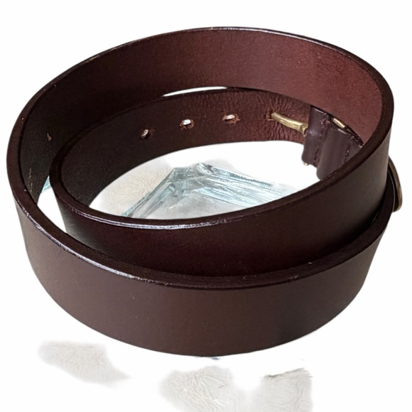 Heavy Brown Leather and Brass Amiee Lynn Belt, L 32”-34” main image 2